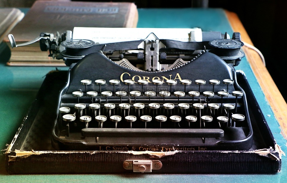 打字机,字母,古董