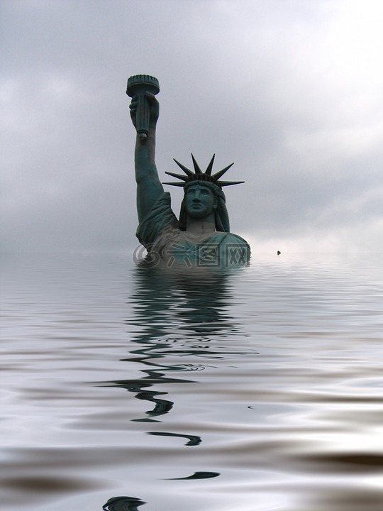 自由女神像,美国,水