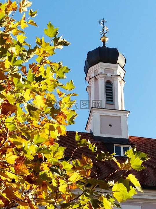 金秋十月,洋葱穹顶,金色的塔尖
