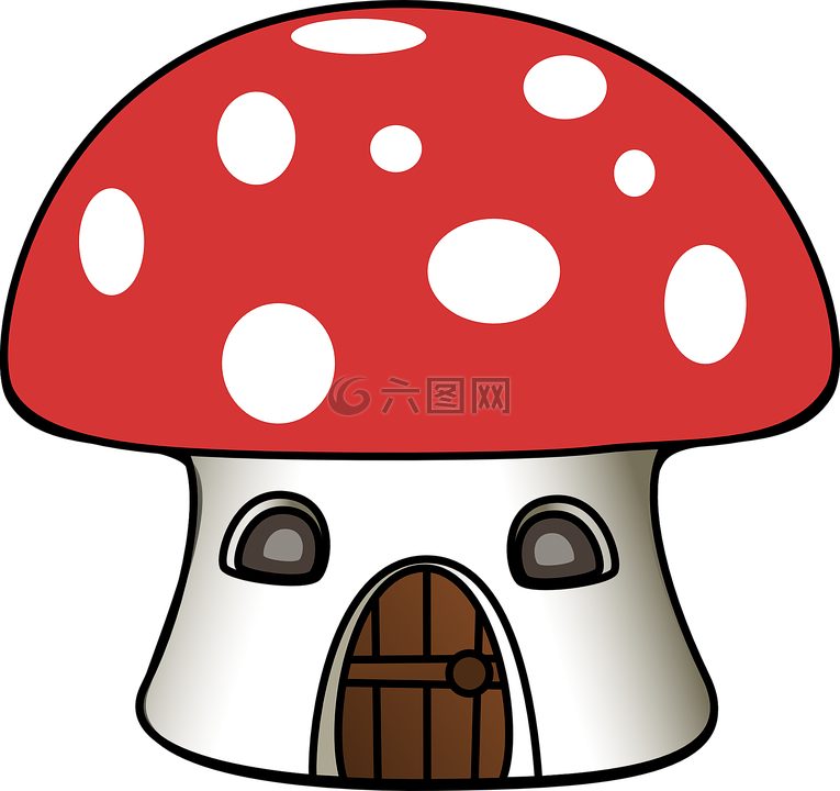 蘑菇,房子,卡通