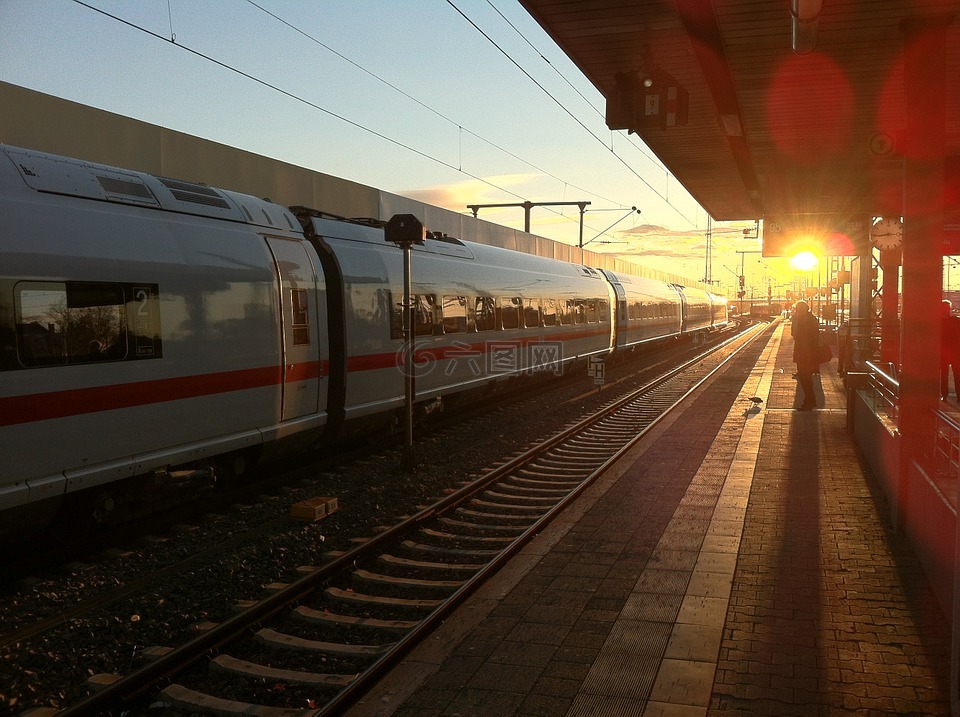 铁路,火车站,阳光