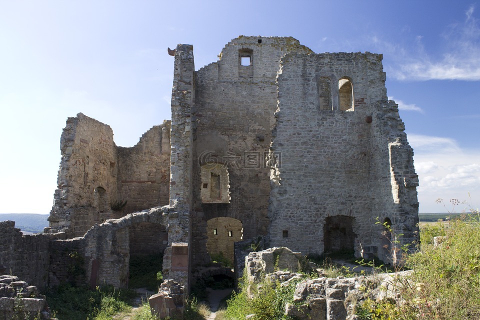 城堡,废墟,古城堡