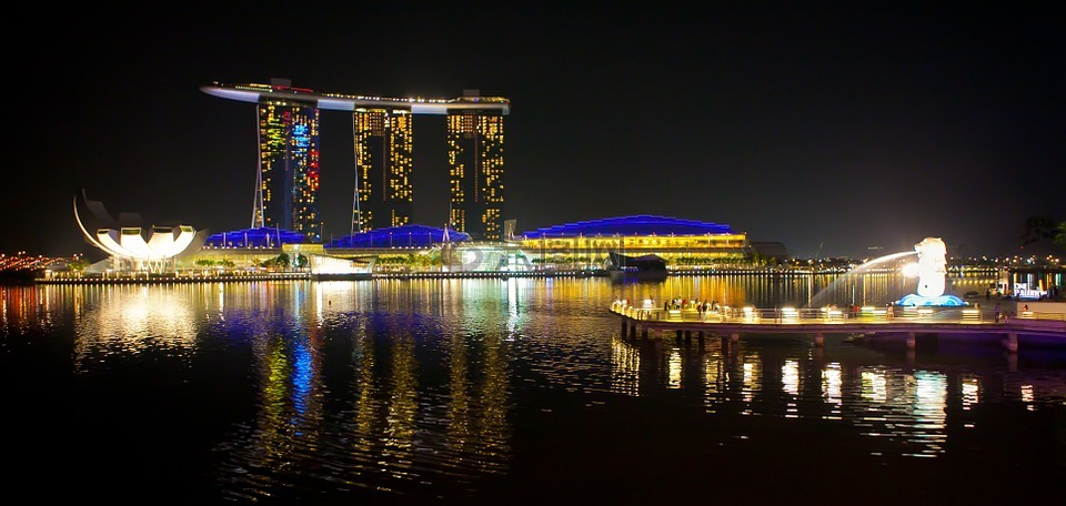 新加坡,夜景,商业