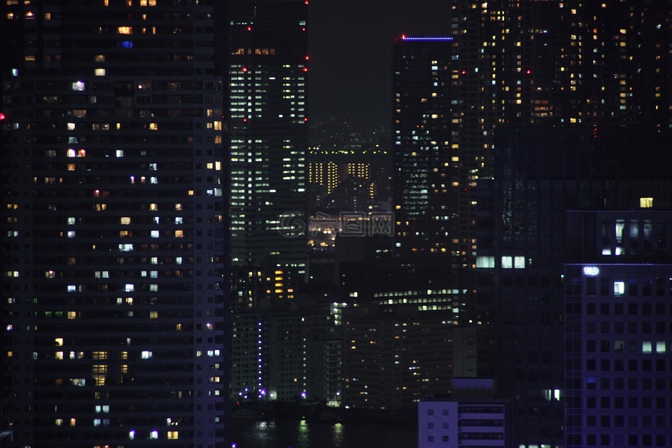 夜景,东京,都市