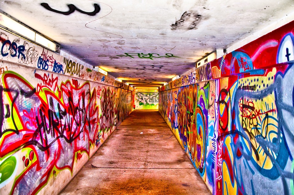 行人隧道,涂鸦,地道