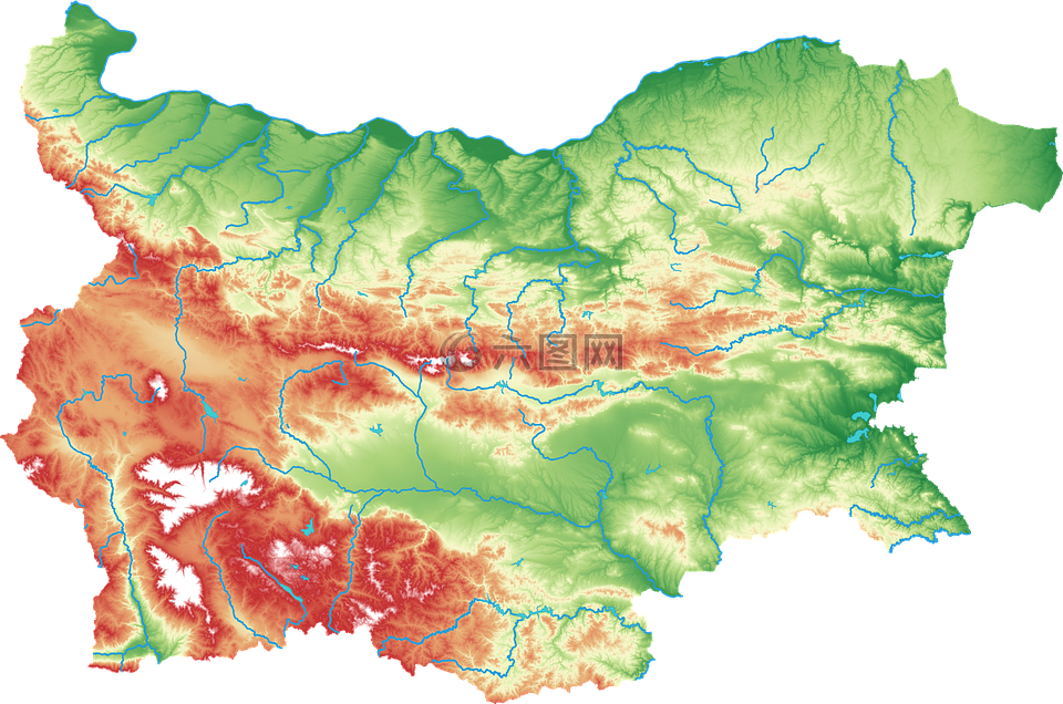 保加利亚,地图,自然