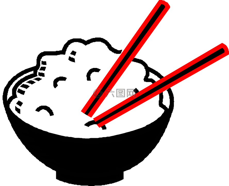 水稻,碗,筷子