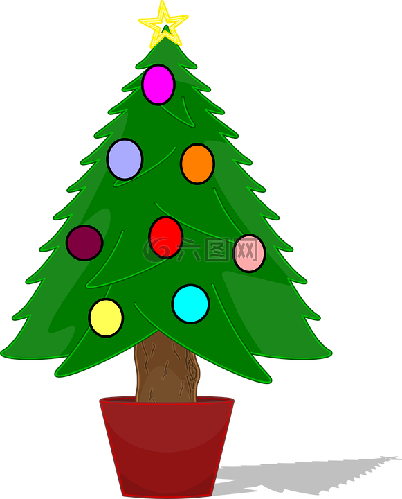 圣诞树,圣诞摆设,盆栽的树