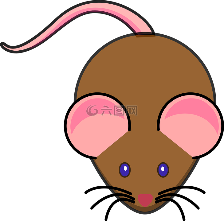 鼠标,棕色,粉红色