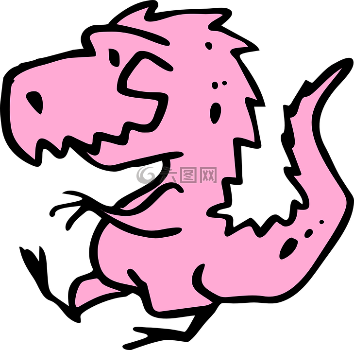 龙,恐龙,粉红色