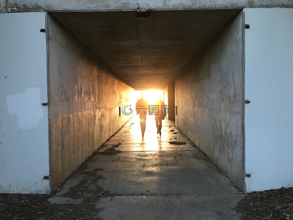 隧道,侧影,光