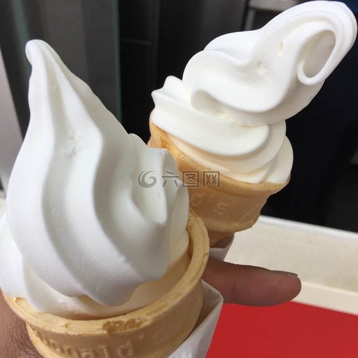 冰淇淋,锥,鲜奶冰淇淋
