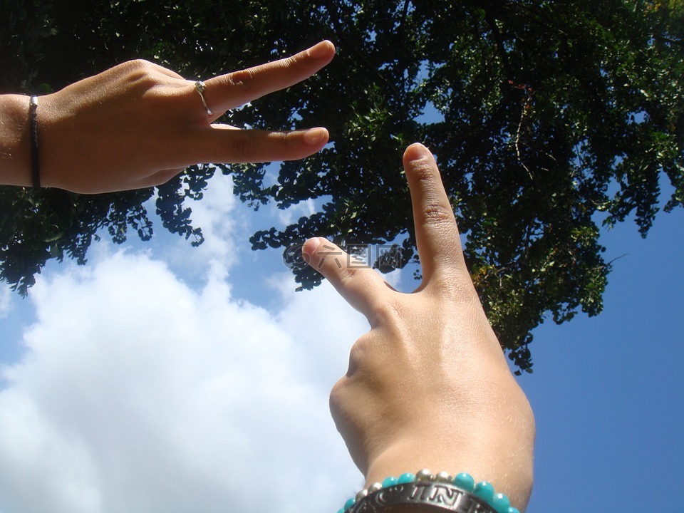和平,和平标志,手指