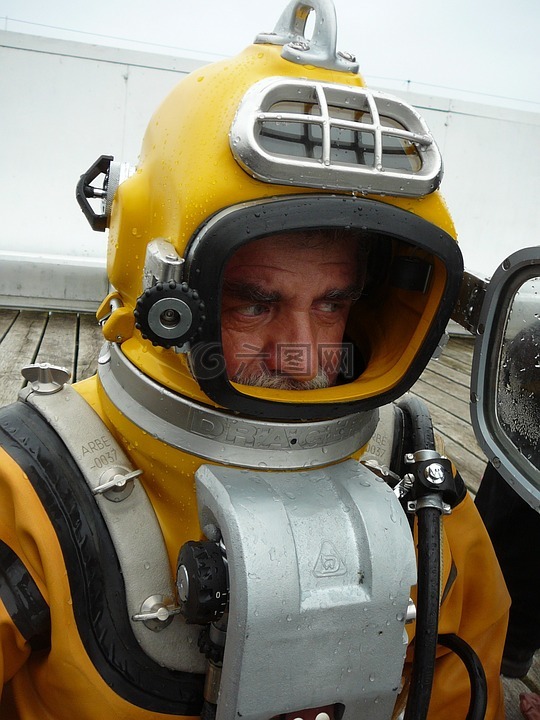 潜水员,头盔潜水员,潜水头盔
