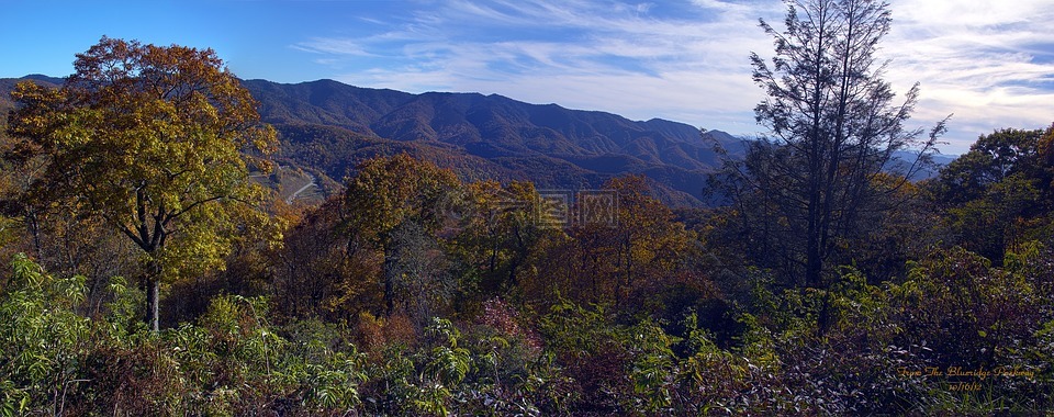 景观,蓝山,山