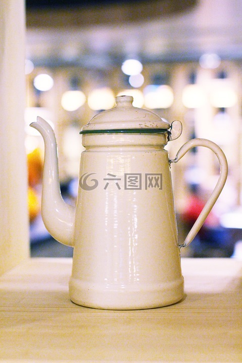 铁皮,茶壶,白色
