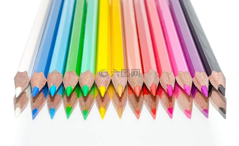 颜色,铅笔,彩色的铅笔