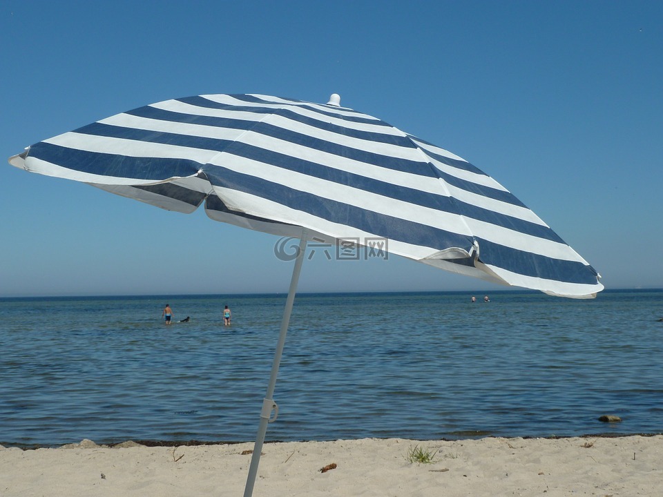 阳伞,海,海滩