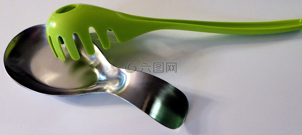 不锈钢勺子持有人,意大利面条器具,银
