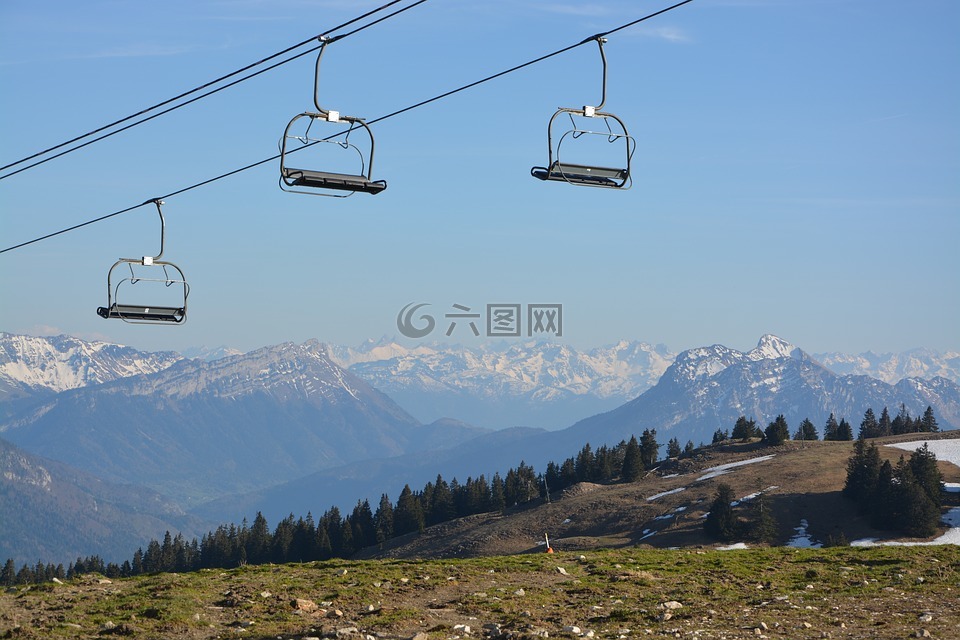 山,升降椅,高等 阿尔卑斯大区