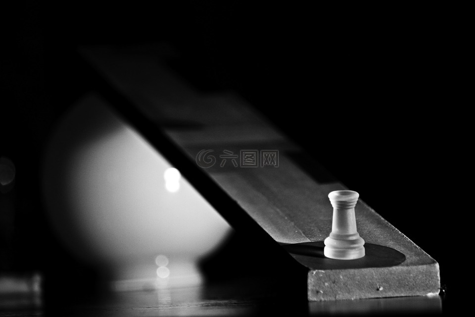 国际象棋,塔,黑色和白色