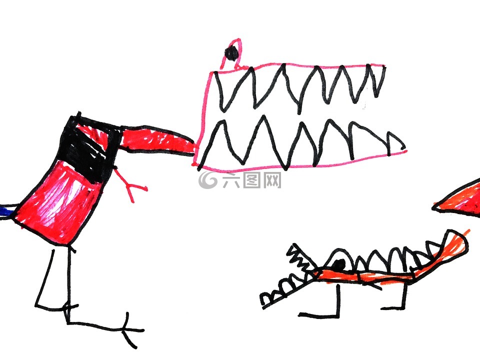 恐龙,儿童插图,图