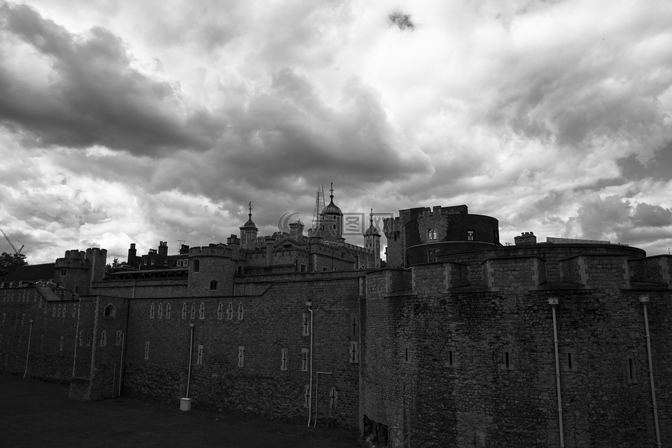 伦敦塔,城堡,天空