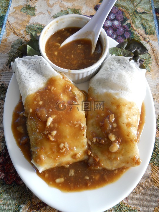 新鲜 lumpia,亚洲美食,菲律宾食品