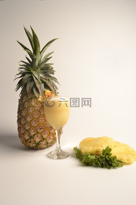 菠萝,冰镇果汁朗姆酒,水果