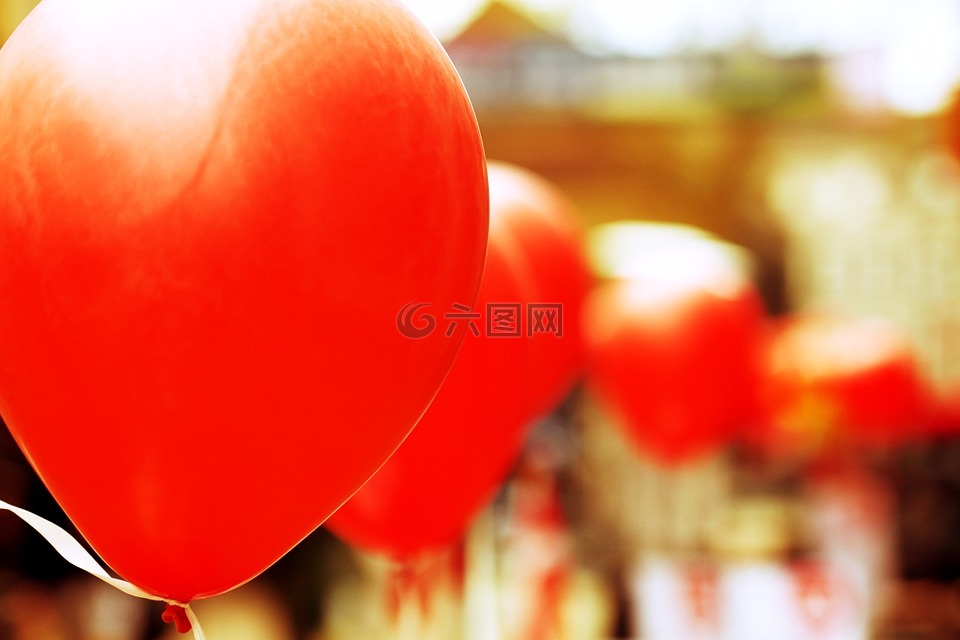气球,红色,庆典
