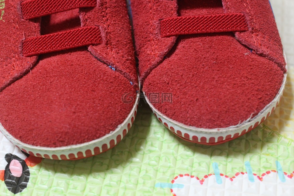 婴儿,鞋子,红色