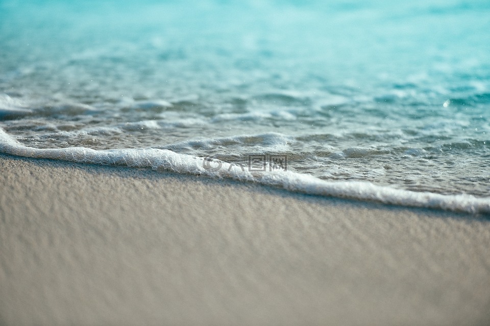 海滩,沙,水