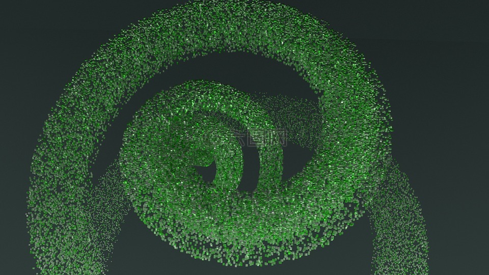 螺旋,绿色,多维数据集
