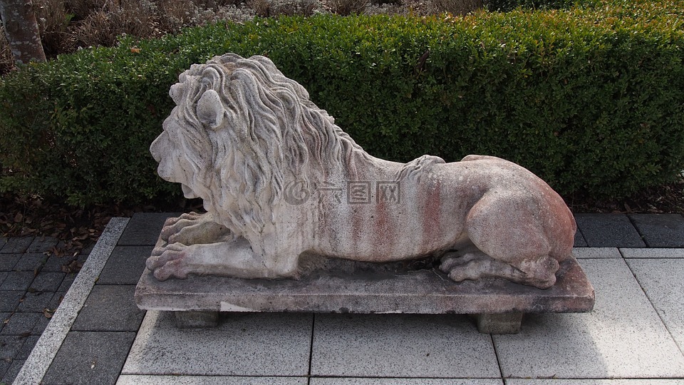 狮子,雕塑,石像