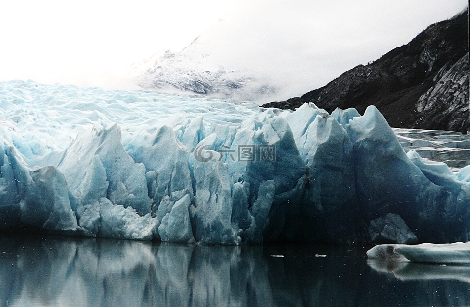 北极,冰川,冰