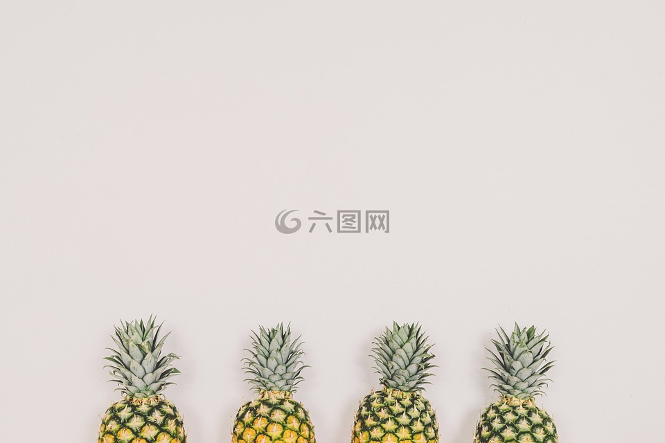 菠萝,水果,白色背景