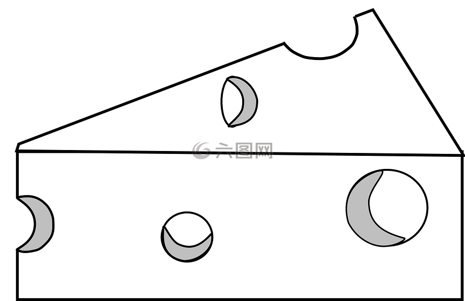 奶酪,楔,白