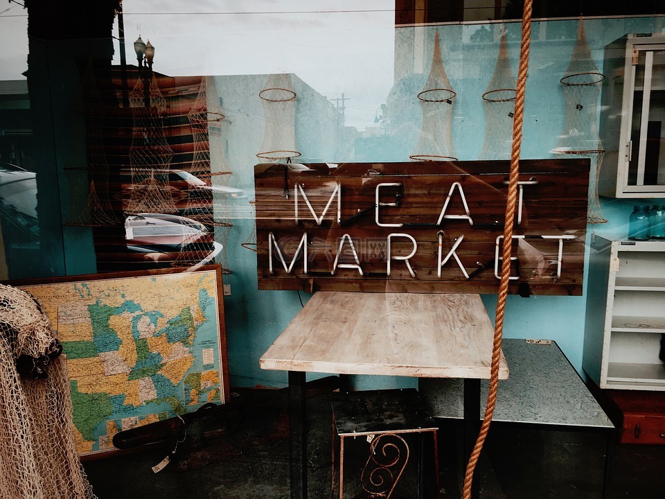 肉,市场,地方