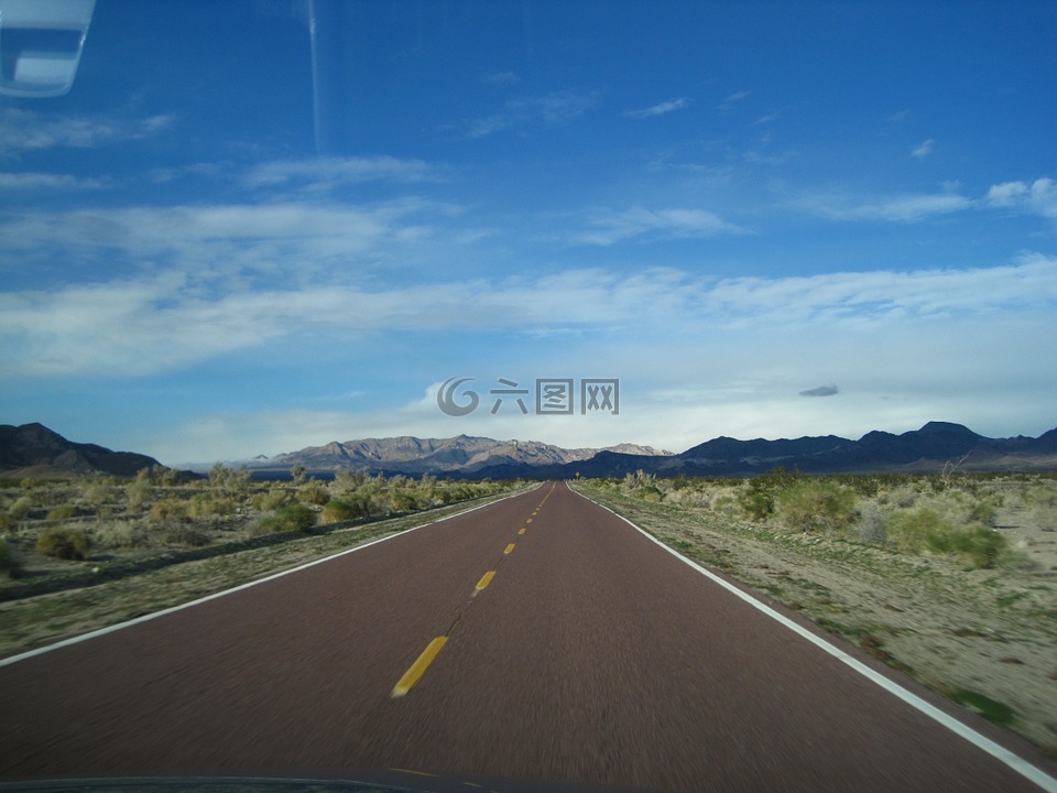 死亡谷,沙漠,路