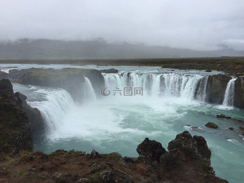 goðafoss,瀑布,冰岛