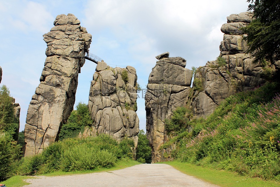 externsteine,砂石,条顿堡森林