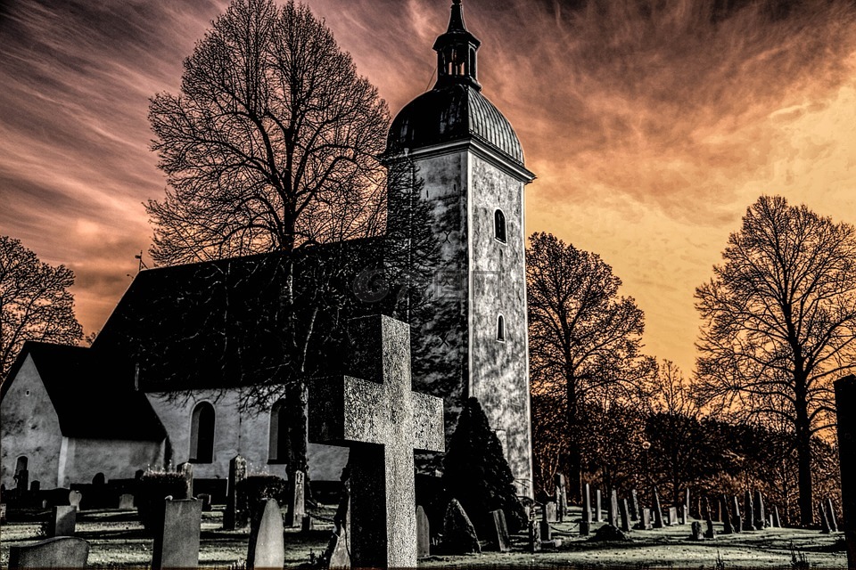 grödinge,教会,坟场