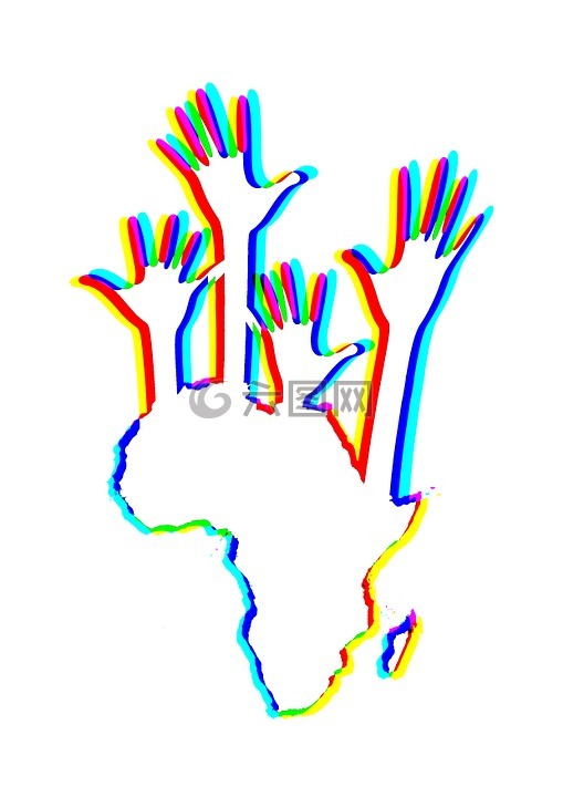 非洲,大陆,手