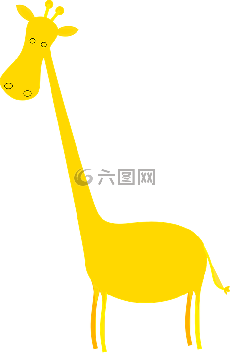长颈鹿,黄色,可爱