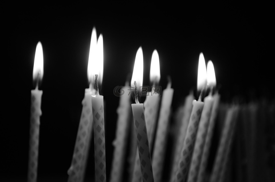 蜡烛,生日,黑