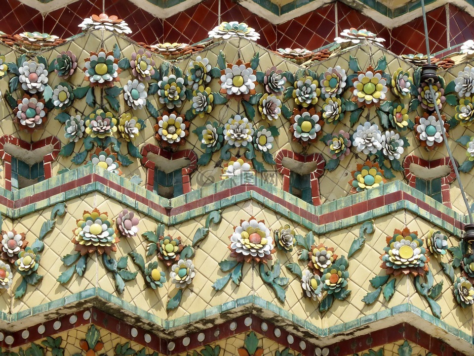 泰国,皇家宫殿,带状装饰