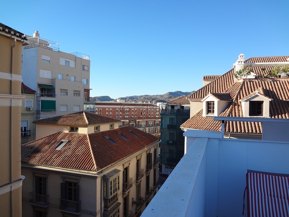 天台,建筑物,西班牙