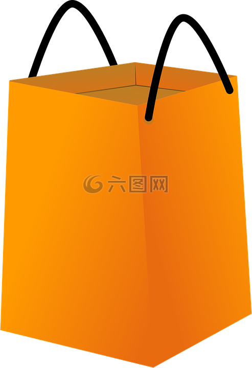 购物袋,橙色,空