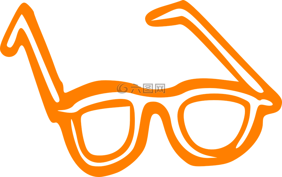 眼镜,橙色,视力
