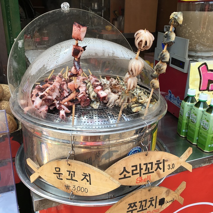 韩国,小章鱼,街头食品